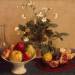 Flowers, dish with fruit and carafe